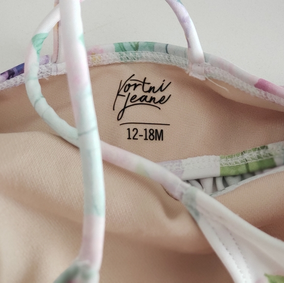 Celest Floral Mini Girls Peplum Swim Top - Picture 5 of 6